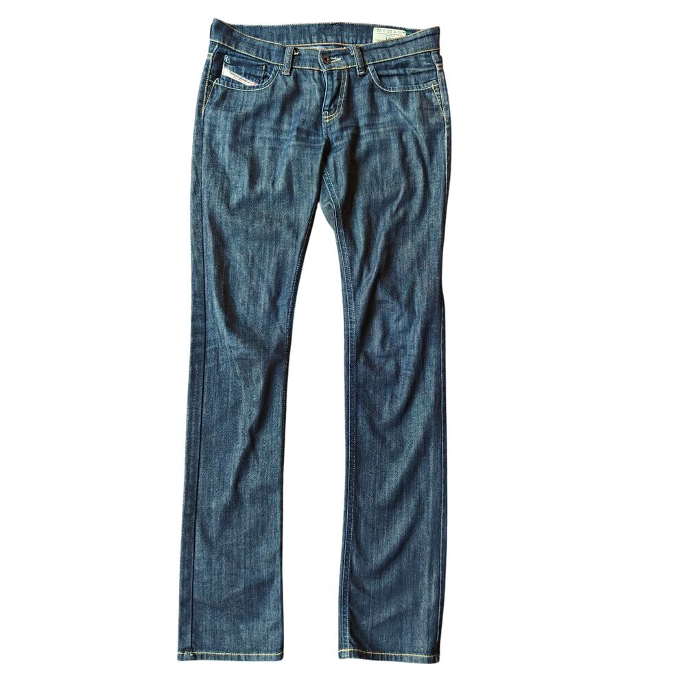 Diesel Liv 008QQ Stretch Slim Straight Jeans W25 L32 Italy Y2K Blue